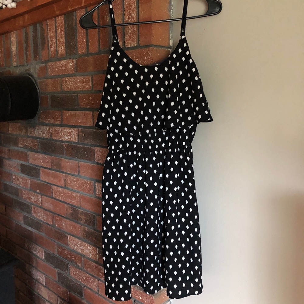 Black & White Polka-dot Frill Top Sundress